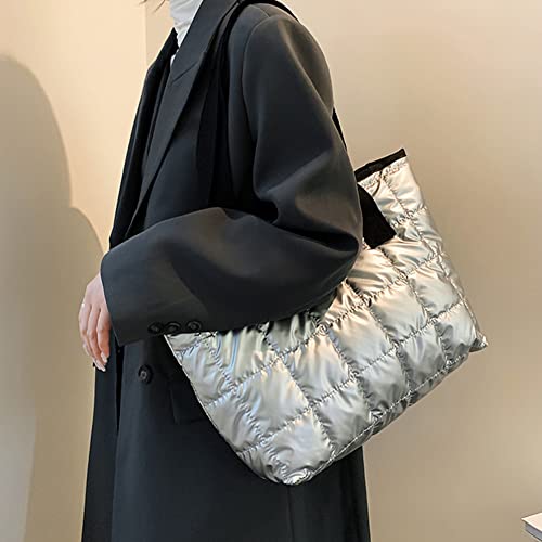 HTU Weibliche Casual Tote Handtaschen Frauen Nylon Tuch Schulter Taschen Große Kapazität Gesteppte Einkaufstaschen for Mädchen Frauen Straße von HTU