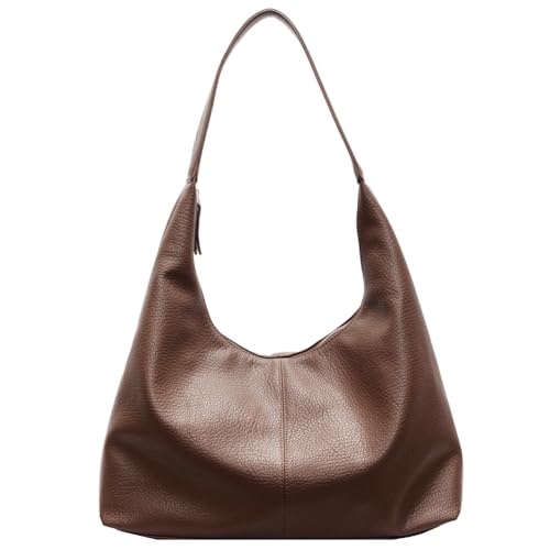 Slouchy Hobo Tasche for Frauen Reißverschluss Abschluss Umhängetasche PU Leder große Kapazität Unterarmtasche Handtasche for Reiseeinkaufsarbeit von HTU