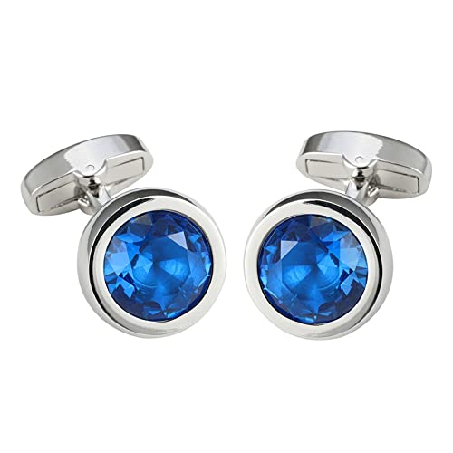 HTYHZIMS Manschettenknöpfe für Herren Herrenmanschettenknöpfe for Männer Hochzeitsgeschäftsfestival Geburtstag Jubiläum(Blue_15.8x15.8mm) von HTYHZIMS
