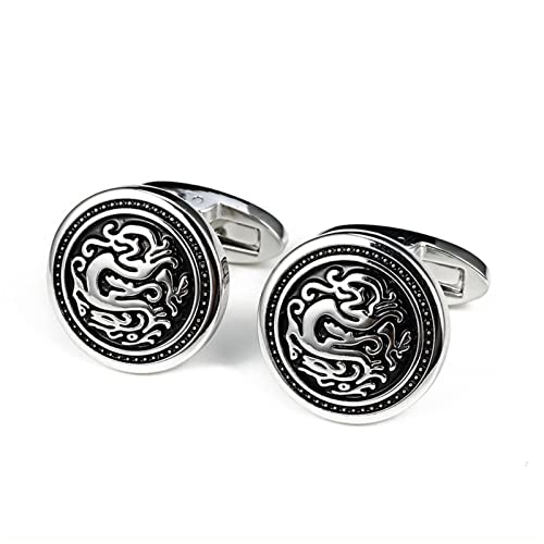 HTYHZIMS Manschettenknöpfe für Herren Männer Manschettenknöpfe Retro -Muster for Hemd French Manschettenlinks(C_20x20mm) von HTYHZIMS