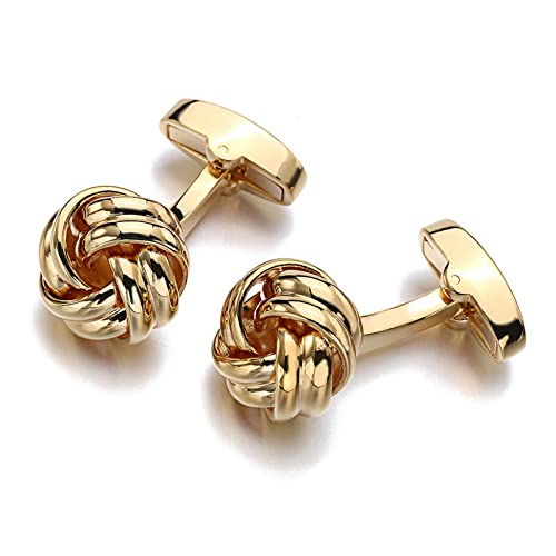 HTYHZIMS Manschettenknöpfe für Herren Manschettenknöpfe goldene Männer einfache Manschettenkabinen Hemd Manschettenknöpfe(Gold_14.5x14.5mm) von HTYHZIMS