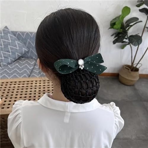 Haarnetz mit Schleife Damen Hochsteckfrisur Haarschleife Haarnetz Arbeitskopfschmuck Haar Frauen Haarschmuck(Colour 5) von HTYHZIMS