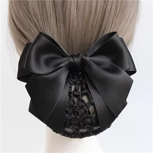 Haarnetz mit Schleife Damen Stewardess Haarnetz Krankenschwester Arbeitsteller Haarnadel Schleife Kopfschmuck Frauen Haarschmuck(Colour 2) von HTYHZIMS