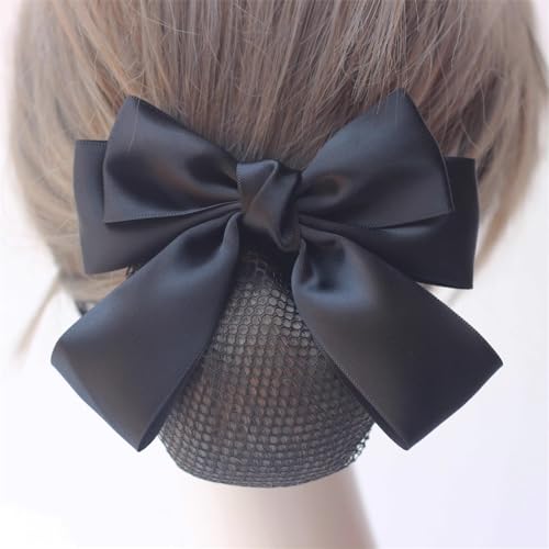 Haarnetz mit Schleife Mesh Netting Krankenschwester Haarnetz Schleife fein Frauen Haarschmuck(Black) von HTYHZIMS