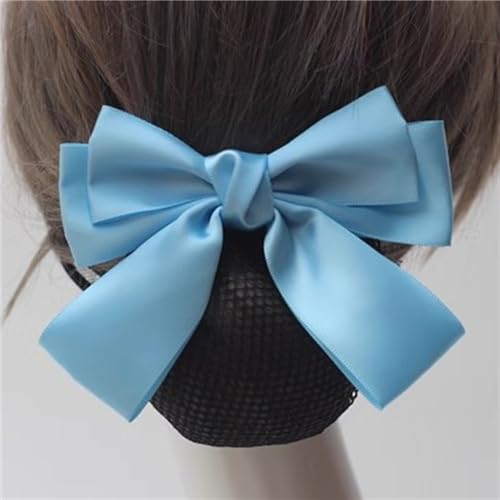 Haarnetz mit Schleife Mesh Netting Krankenschwester Haarnetz Schleife fein Frauen Haarschmuck(Sky blue) von HTYHZIMS