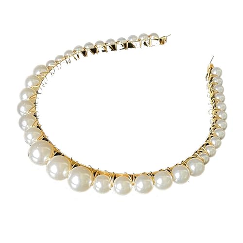 Haarreifen Damen Einfache Perlen-Haarbänder for Kleid, Hochzeit, Braut-Haarband Haarschmuck von HTYHZIMS