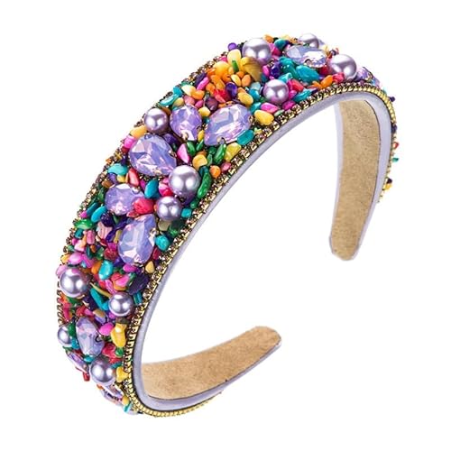 Haarreifen Damen Haarband mit breitem Rand und Strasssteinen und Diamanten Haarschmuck von HTYHZIMS