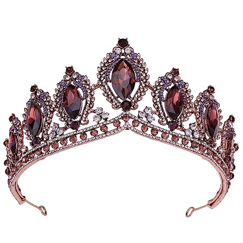 Tiara für Frauen Brautkrone Barock-Kopfschmuck mit Diamanten für Geburtstagskrone, Erwachsene(B_One size) von HTYHZIMS