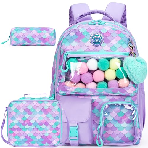 HTgroce 3pcs Schultaschen Mädchen, Mehrere Taschen Schulrucksack Mädchen, Mädchen Schulrucksack Mädchen Schulranzen School Bag von HTgroce