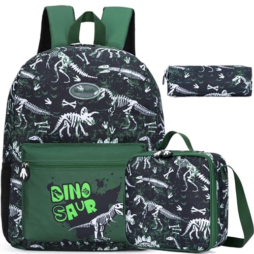 HTgroce Dinosaurier Rucksack Jungen, Grundschule Rucksack Jungen Boys School Backpack Kinderrucksack ab 6 jahre von HTgroce