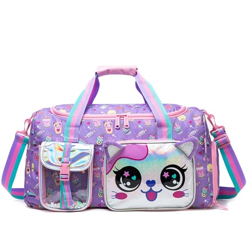 HTgroce Kinder Duffle Bag, Reisetasche für Kinder Mädchen Über Nacht Duffel Ballett Tanz Sport Carry On Weekender Bag mit Schuhfach von HTgroce