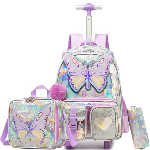 HTgroce Kinder Trolley Rucksack Schultasche Schulranzen Mädchen schultrolleys Schulrucksack Kinderkoffer Rolling Backpack Reisegepäck HTgroce Kinder Trolley Rucksack Schultasche Schulranzen Mädchen schultrolleys Schulrucksack Kinderkoffer Rolling Backpack Reisegepäck von HTgroce