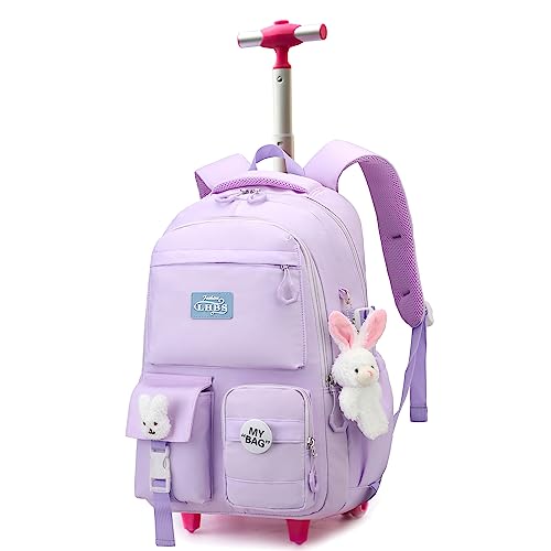 HTgroce Kinder Trolley Rucksack Schultasche Schulranzen Mädchen schultrolleys Schulrucksack Kinderkoffer Rolling Reisegepäck von HTgroce