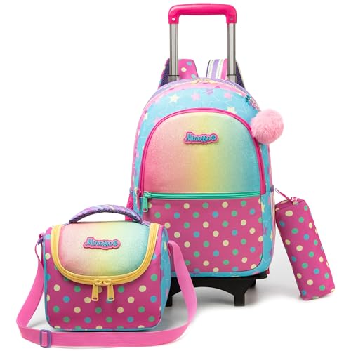 HTgroce Kinderrucksäcke Schultaschen Trolley, Grundschule Schulrucksäcke mit Trolley Rucksack für Mädchen in die Schule von HTgroce