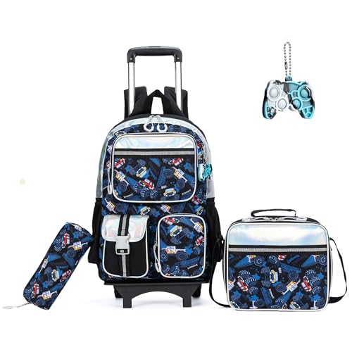 HTgroce Mehrfachtasche Schultasche Jungen Trolley, Schultasche Jungen Trolley Schulranzen Mit Rollen Für Jungen von HTgroce