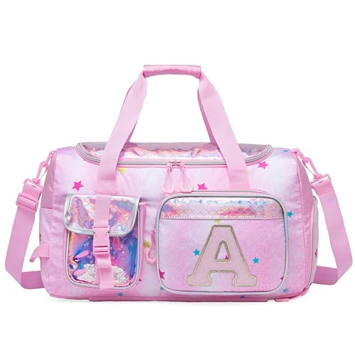 Reisetasche für Kinder Sporttasche Mit Schuhfach Über Nacht Duffel Ballett Tanz Sport Carry On Weekender Kinder Duffle Bag von HTgroce