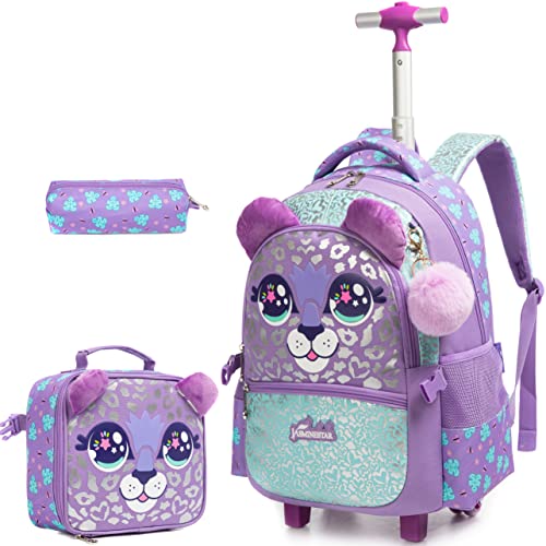 HTgroce Rucksack mit Rollen Schulranzen Trolley Mädchen 3. klasse von HTgroce