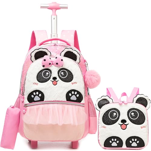 HTgroce Rucksäcke Mädchen Schultaschen Trolley School Bag Rucksack mit Lunchtasche Federmäppchen Schultaschen-Sets Rucksack Trolley Mädchen von HTgroce