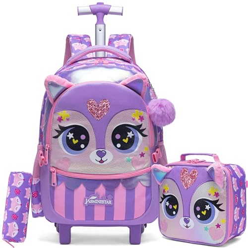 HTgroce Schulranzen Mit Rollen Schulranzen Trolley Mädchen Rucksack Mit Rollen Mädchen Schulranzen Mit Rollen 1 klasse von HTgroce