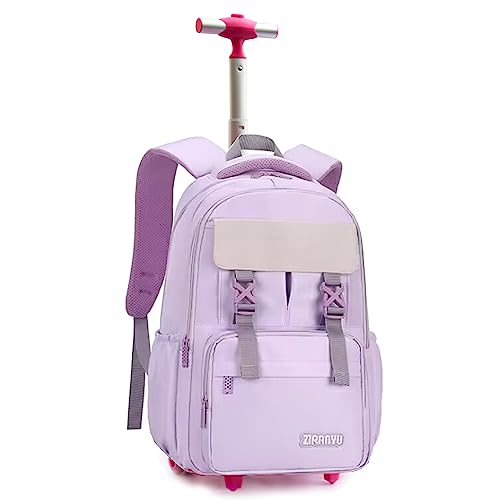 HTgroce Schulranzen Mit Rollen Trolley Schulranzen Rucksack Schulrucksack Trolley Schultrolley Schulranzen Mädchen Groß Trolley Schultasche Rucksack mit Rollen für Mädchens Kinder von HTgroce