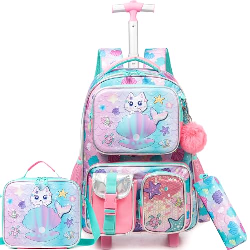 HTgroce Schulranzen Trolley Mädchen Meerjungfrau Rolling Backpack for Girls Einhorn Rucksack Mit Rollen 2. klasse HTgroce Schulranzen Trolley Mädchen Meerjungfrau Rolling Backpack for Girls Einhorn Rucksack Mit Rollen 2. klasse von HTgroce