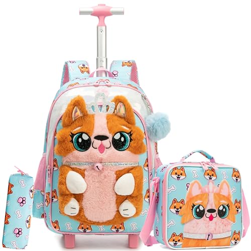 HTgroce Schulranzen mit Rollen, Rucksack mit Trolley für Mädchen, für Schule, Reisen, Rucksack Trolley HTgroce Schulranzen mit Rollen, Rucksack mit Trolley für Mädchen, für Schule, Reisen, Rucksack Trolley von HTgroce