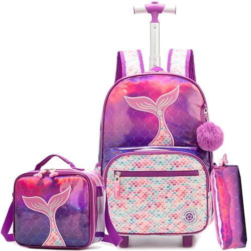 HTgroce Schulranzen mit Rollen Kinderrucksack mit Rollen Kinder Trolley Kindergarten Schulranzen Trolleytasche 1. Klasse von HTgroce