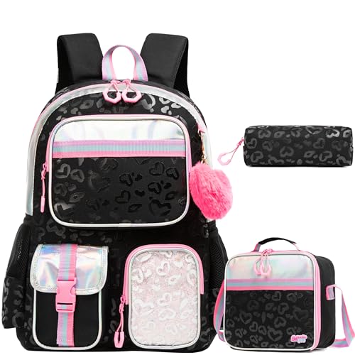 HTgroce Schultaschen Mädchen, Mehrere Taschen Schulrucksack Mädchen, Vorschulrucksack Mädchen Schulrucksack Mädchen Schulranzen 3pc von HTgroce