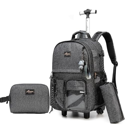 HTgroce Trolley Rucksack Kinder, Kinder Trolley Schultasche mit Rollen Rucksack Schultrolley Rucksäcke Kinder Koffer von HTgroce