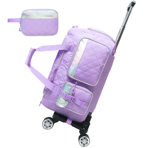 Reisetasche Mit Rollen Sporttasche für Damen Schwimmtasche Sport Tasche Mit Rollen Duffel Bag Weekender Mit Rollen von HTgroce