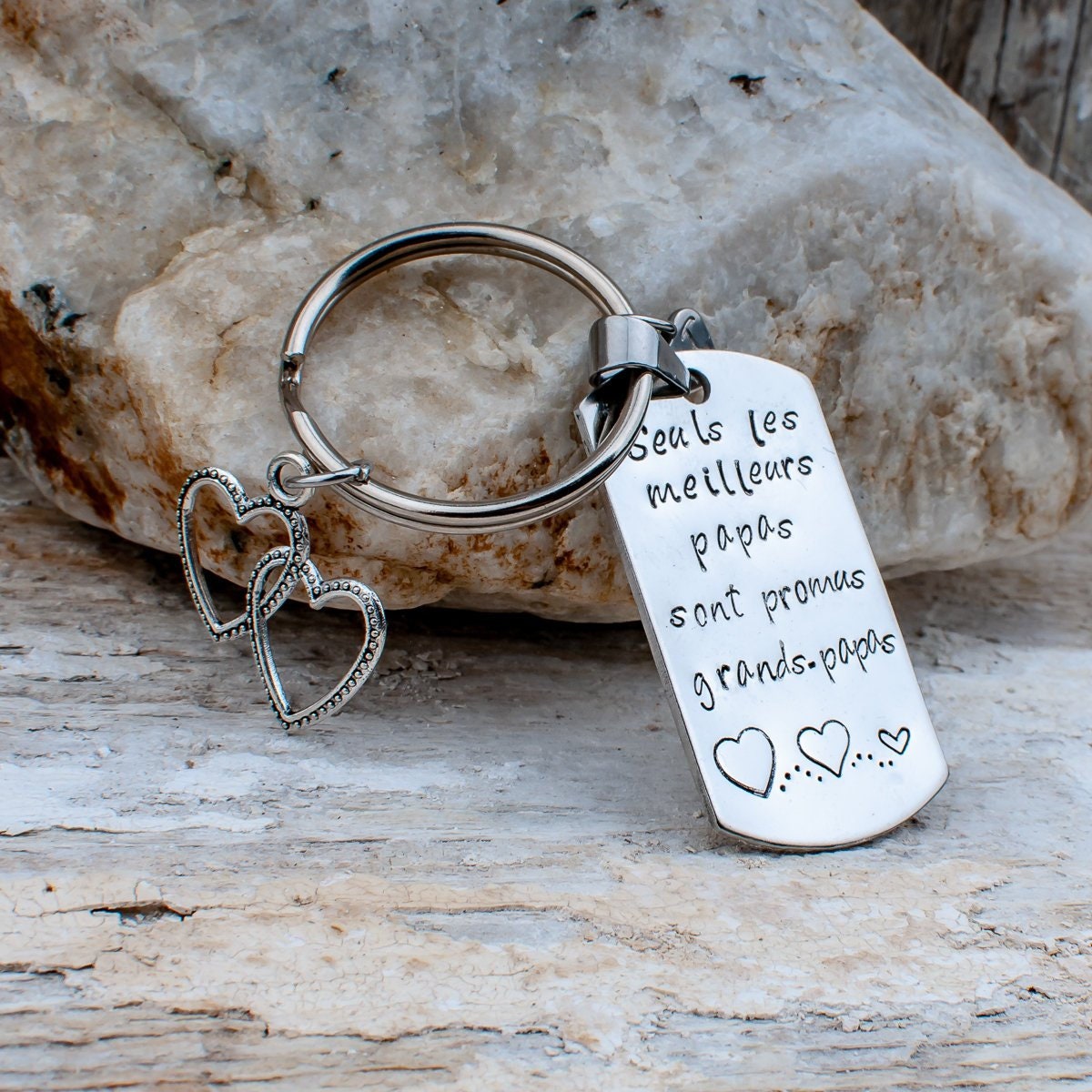 Papa Geschenk, Vatertag, Personalisierter Schlüsselanhänger, I Love You Papa, Vater Schlüsselanhänger Gestempelt, Vorname, Made in Quebec von HTrottierCreative