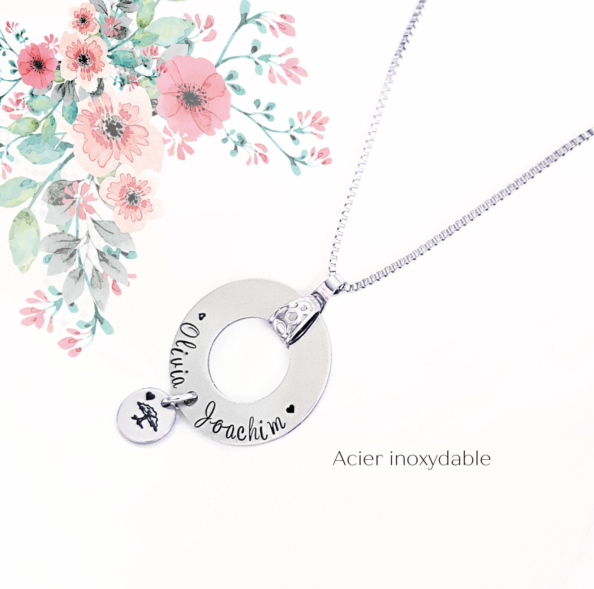 Personalisierte Halskette, Muttergeschenk, Damenhalskette, Kindername, Familienhalskette, Familienjuwel, Oma, Htc, Handarbeit von HTrottierCreative