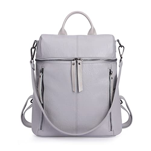 HUA ANGEL 2 In 1 Elegant Damen Rucksack Umhängetasche Anti Diebstahl Tagesrucksack Wasserdicht PU Leder Daypack Schultertasche Leichtgewicht für Tägliche Reise Einkaufs Schule von HUA ANGEL