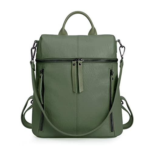 HUA ANGEL 2 In 1 Elegant Damen Rucksack Umhängetasche Anti Diebstahl Tagesrucksack Wasserdicht PU Leder Daypack Schultertasche Leichtgewicht für Tägliche Reise Einkaufs Schule von HUA ANGEL