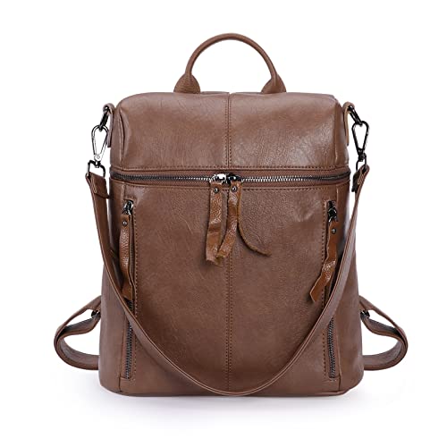 HUA ANGEL 2 In 1 Elegant Damen Rucksack Umhängetasche Anti Diebstahl Tagesrucksack Wasserdicht PU Leder Daypack Schultertasche Leichtgewicht für Tägliche Reise Einkaufs Schule von HUA ANGEL