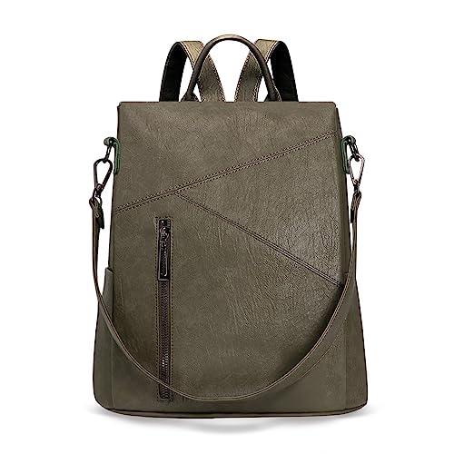 HUA ANGEL Elegant Damen Rucksack Umhängetasche 2 In 1 Anti Diebstahl Tagesrucksack Wasserdicht PU Leder Daypack Schultertasche Leichtgewicht für Tägliche Reise Einkaufs Schule von HUA ANGEL