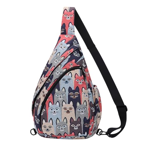 HUA ANGEL Brusttasche Crossbody Bag Damen Stylisch Breiter Gurt Leichter Rucksack Klein Wasserdicht Umhängetasche für Jungs Mädchen Outdoor Reisen Sportlich Arbeit Laufen von HUA ANGEL