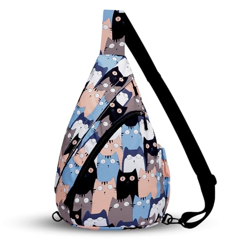 HUA ANGEL Brusttasche Crossbody Bag Damen Stylisch Breiter Gurt Leichter Rucksack Klein Wasserdicht Umhängetasche für Jungs Mädchen Outdoor Reisen Sportlich Arbeit Laufen von HUA ANGEL