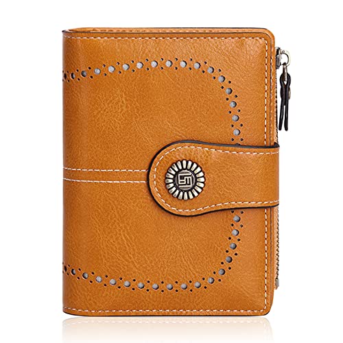 HUA ANGEL Damen Lange Clutches Geldbörse Große Kapazität Handschlaufe Portemonnaie Reißverschluss Brieftasche Handy Geldbörse PU Leder mit Mehreren Kartenfächern für Kreditkarten Barrechnungen von HUA ANGEL