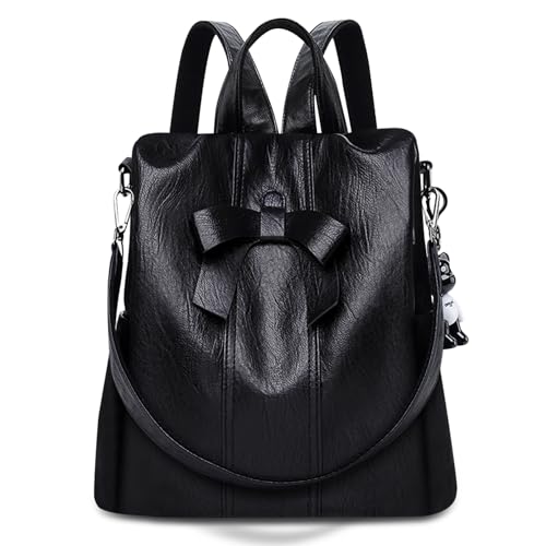 HUA ANGEL Elegant Anti Diebstahl Rucksack Damen Klein Cityrucksack Wasserdicht pu Leder Handtaschen Rucksack 2 In 1 Vintage Schultertasche Damen Mittelgroß FüR Arbeits Sport Alltag Reise von HUA ANGEL