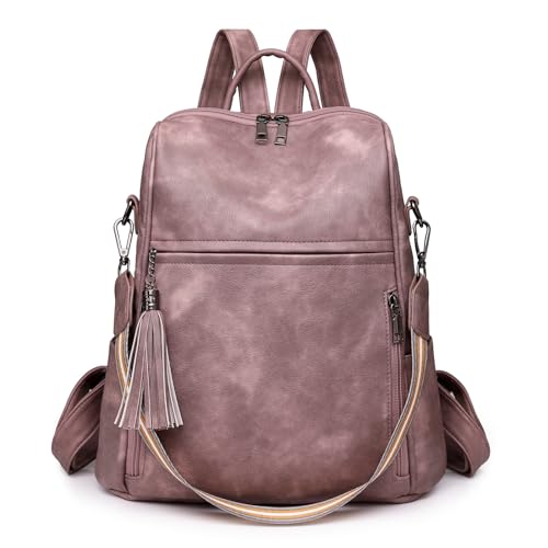 HUA ANGEL Elegant Anti Diebstahl Rucksack Damen Klein Cityrucksack Wasserdicht Leder Handtaschen Rucksack 2 In 1 Vintage Schultertasche Damen Mittelgroß FüR Arbeits Sport Alltag Reise von HUA ANGEL