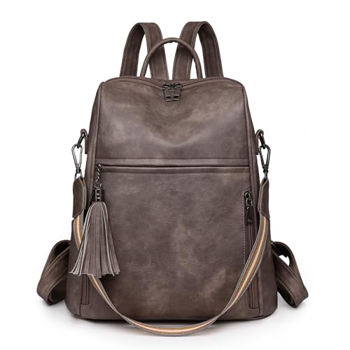 HUA ANGEL Elegant Anti Diebstahl Rucksack Damen Klein Cityrucksack Wasserdicht Leder Handtaschen Rucksack 2 In 1 Vintage Schultertasche Damen Mittelgroß FüR Arbeits Sport Alltag Reise von HUA ANGEL