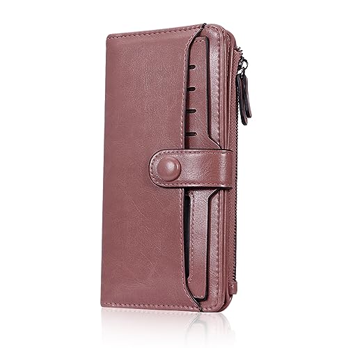 HUA ANGEL Minimalist Wallet Geldbörse Damen Groß Viele Fächer für Frauen und Mädchen Teenager PU Leder Portemonnaie Damen mit Vielen Kartenfächern für Kreditkarten Barrechnungen Reisepass von HUA ANGEL