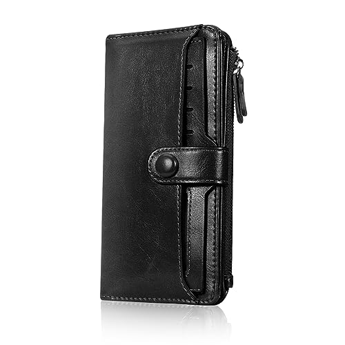 HUA ANGEL Minimalist Wallet Geldbörse Damen Groß Viele Fächer für Frauen und Mädchen Teenager PU Leder Portemonnaie Damen mit Vielen Kartenfächern für Kreditkarten Barrechnungen Reisepass von HUA ANGEL