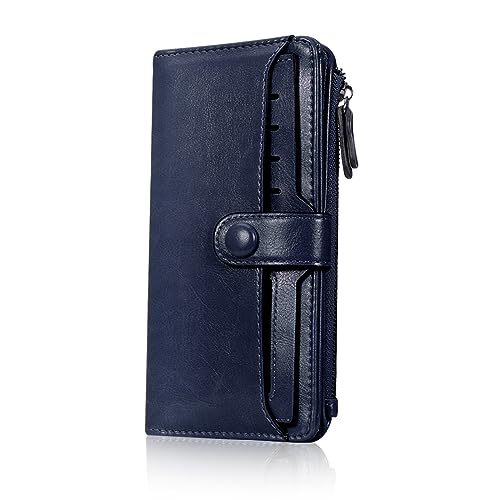 HUA ANGEL Elegant Damen Lange Geldbörse Große Kapazität Clutches Portemonnaie Reißverschluss Brieftasche Leder mit Unabhängig Mehreren Kartenfächern für Kreditkarten Barrechnungen Reisepass von HUA ANGEL