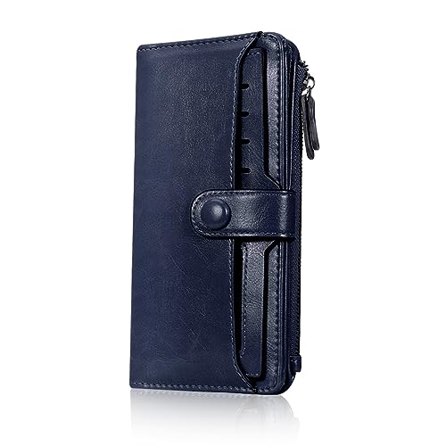 HUA ANGEL Minimalist Wallet Geldbörse Damen Groß Viele Fächer für Frauen und Mädchen Teenager PU Leder Portemonnaie Damen mit Vielen Kartenfächern für Kreditkarten Barrechnungen Reisepass von HUA ANGEL