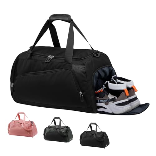 HUA ANGEL Groß Sporttasche Herren Damen mit Schuhfach und Nassfach Umhängetasche Gym Tasche Handgepäcktasche für Reisen Trainings Fitness Schwimm Fußball Sauna Weekend von HUA ANGEL