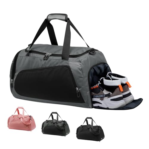 HUA ANGEL Groß Sporttasche Herren Damen mit Schuhfach und Nassfach Umhängetasche Gym Tasche Handgepäcktasche für Reisen Trainings Fitness Schwimm Fußball Sauna Weekend von HUA ANGEL