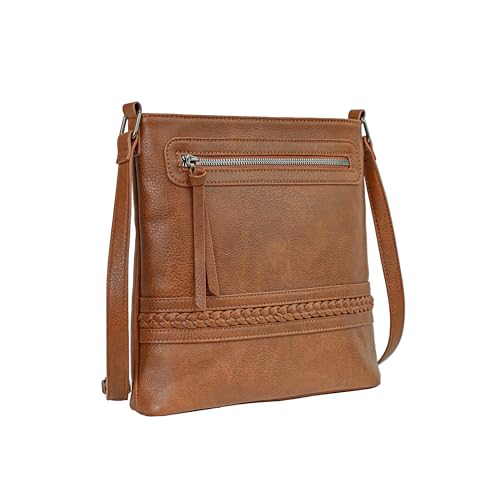 HUA ANGEL Leicht Umhängetasche Damen Mittelgroß Für Handy und Geldbeutel Anti Diebstahl Ledertasche Damen Handtasche mit Langem Riemen Für Reisen Sport Arbeits Shopping von HUA ANGEL