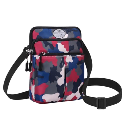 HUA ANGEL Mini Umhängetaschen kleine Handytaschen für Damen und Herren Sport Bauchtasche stylish hüfttasche mit Reißverschluss wasserdicht Stoff Gürteltasche mit vielen Fächern Für Reisen von HUA ANGEL